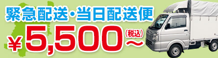 緊急配送・当日配送便が20kmまで￥5,500(税込)